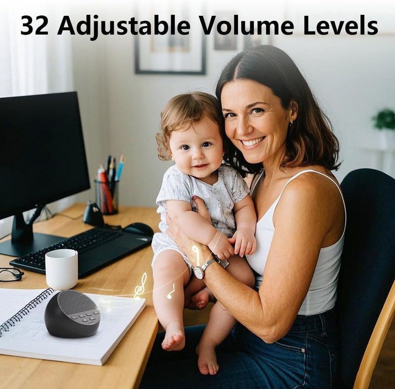 iDealSleep Portable Rechargeable Sound Machine White Noise Machine with 30 Soothing Sounds for Baby Kids Adults 32-Level Vol 4 Timer Brown Noise Sleep Sound Machine for Travel Office Privacy Home - Image 5